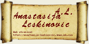 Anastasija Leškinović vizit kartica